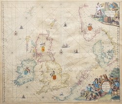 British Isles - Frederick de Witt (1630-1706) - Mare Germanicum Ac Tractus Maritimus, a hand-coloured engraved map, from Orbis Maritimus ofte Zee Atlas, published in 1675, 53 x 60cms., framed.